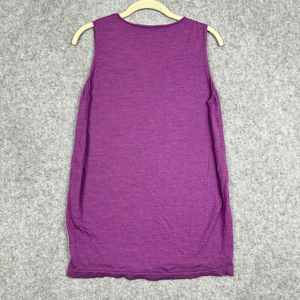 Eileen Fisher Knit Tank Top Women M Purple Merino Wool Italian Yarn Quiet Luxury - Picture 4 of 11